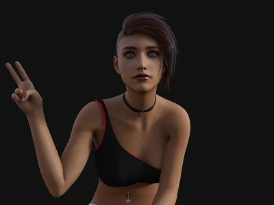 Assymetric Two Piece Top One For Genesis 8 Female render six