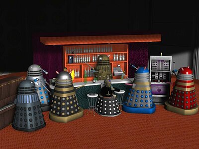 Davros and the Daleks down the Pub