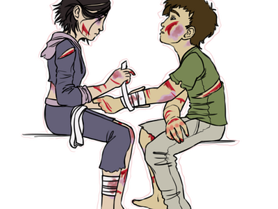 Yumi and Ulrich severly wounded.png
