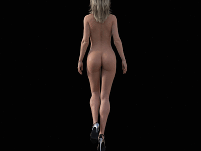 Naked Woman in High Heels - Animated GIF