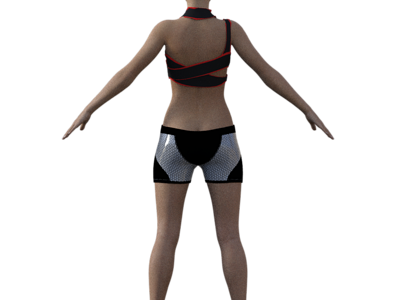 Assymetric Two Piece Top One For Genesis 8 Female render three