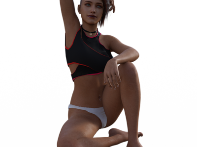 Assymetric Two Piece Top One For Genesis 8 Female render four