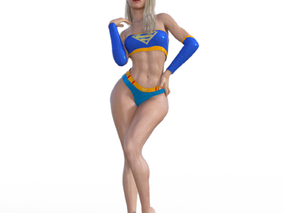 Supergirl Costume Two classic color and elegant pose