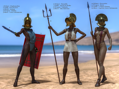 Female GladiatorPack W.I.P for DAZ3D