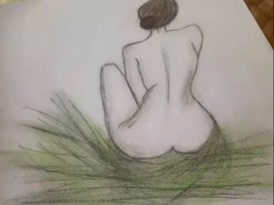 Feel The Breeze. Pencil Sketch.