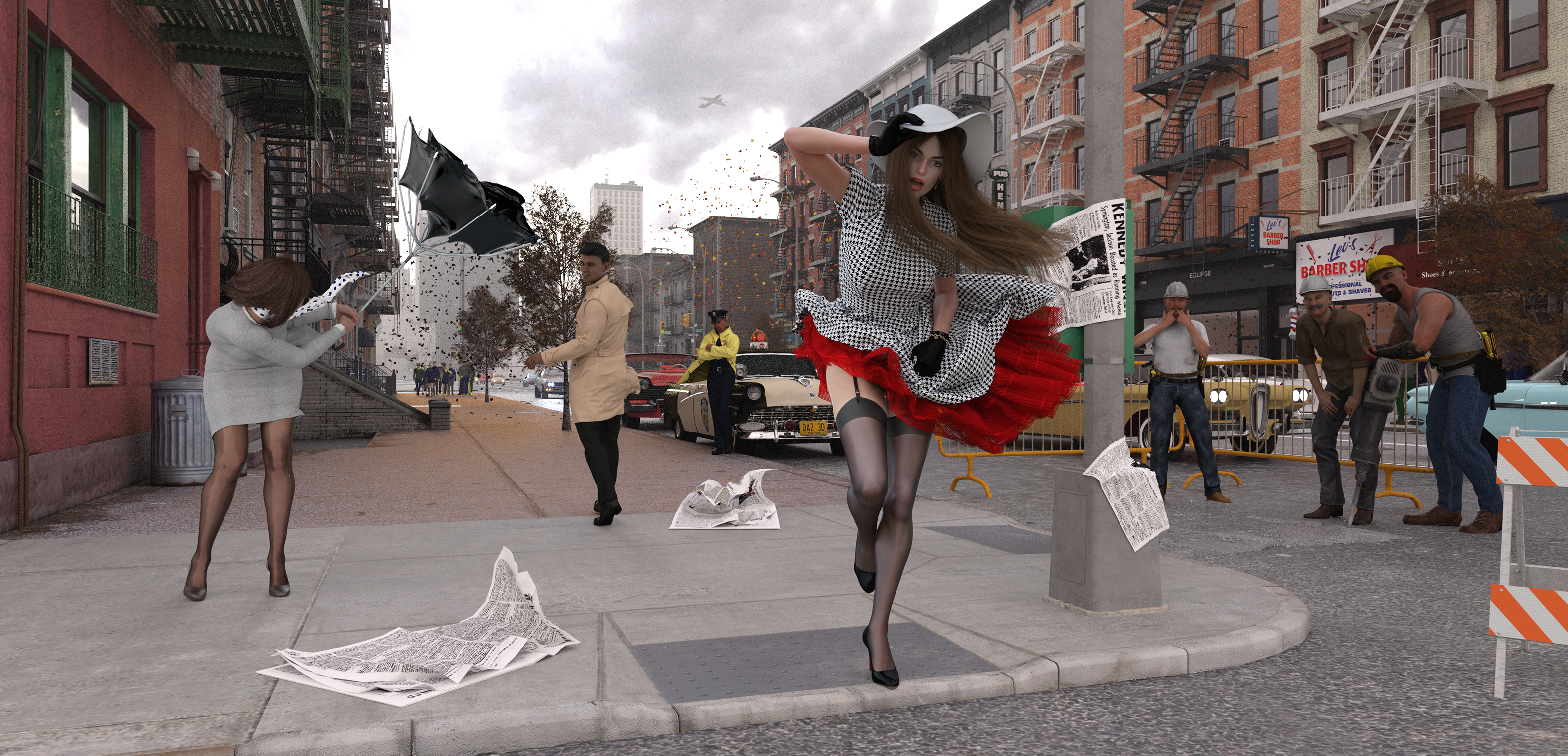 A WIndy Day in New York Circa 1960.png